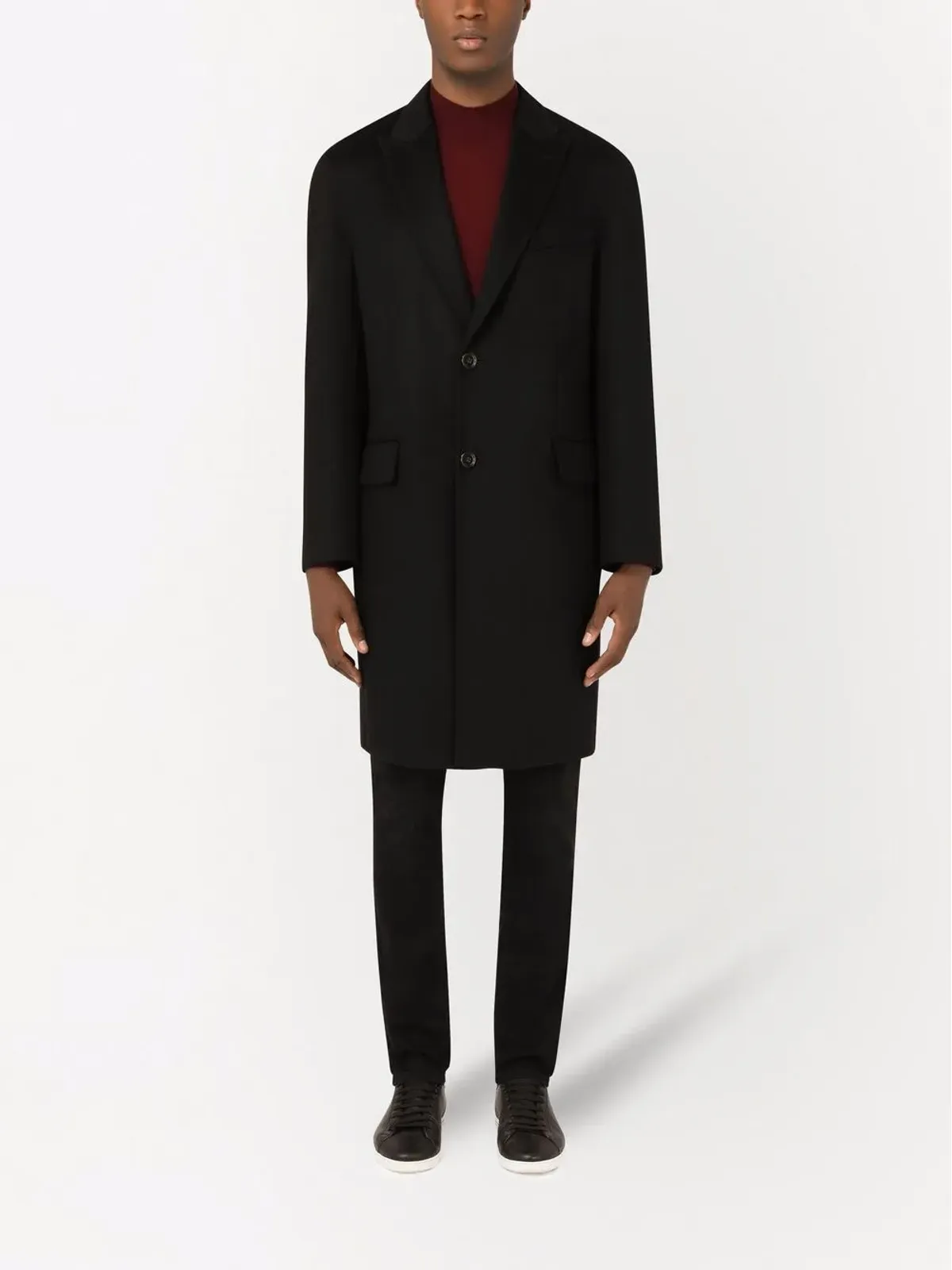 Dolce & Gabbana シングルブレスト カシミヤコート（ブラック） - 画像3