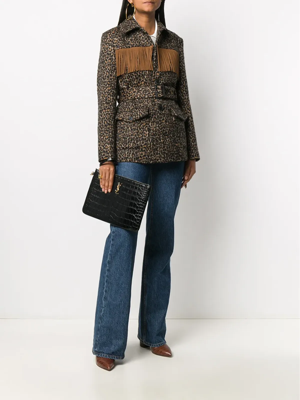 Saint Laurent ヒョウ柄タッセルジャケット - 画像2