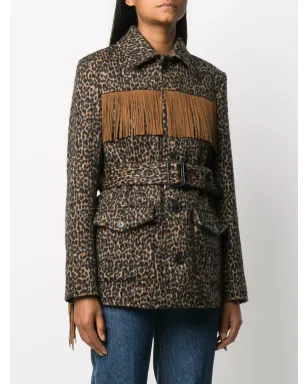 Saint Laurent ヒョウ柄タッセルジャケット - サムネイル3