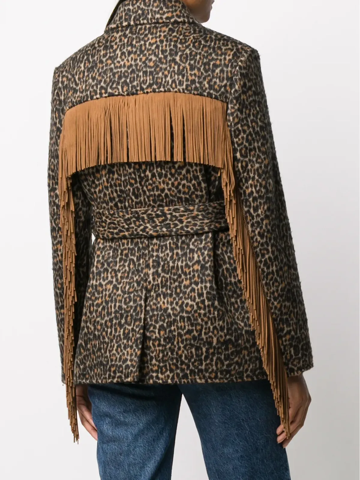 Saint Laurent ヒョウ柄タッセルジャケット - 画像4