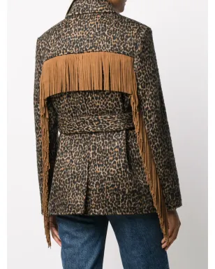Saint Laurent ヒョウ柄タッセルジャケット - サムネイル4