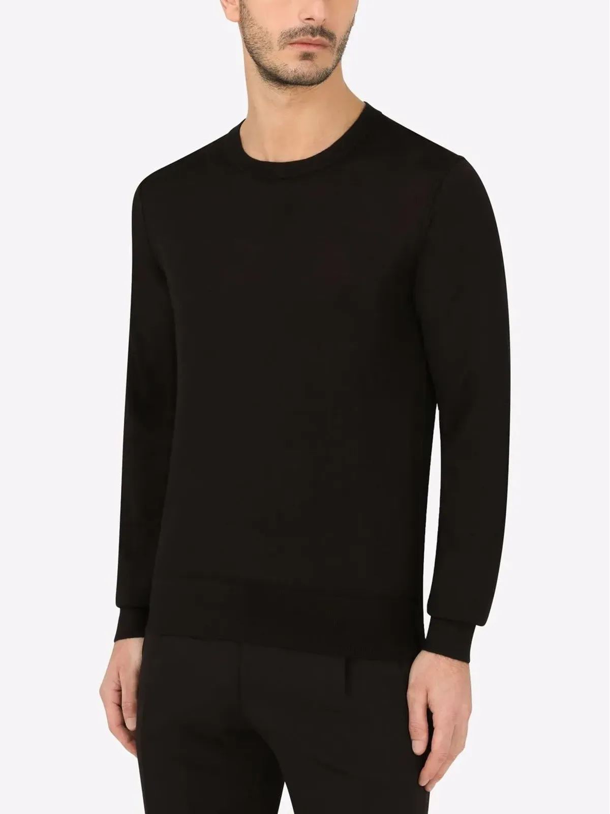 Dolce & Gabbana 黒のカシミヤ クルーネックセーター - 画像5