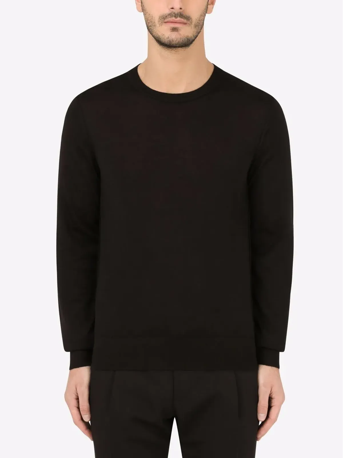 Dolce & Gabbana 黒のカシミヤ クルーネックセーター - 画像3
