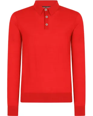 Dolce & Gabbana カシミヤポロシャツ - レッド - サムネイル1