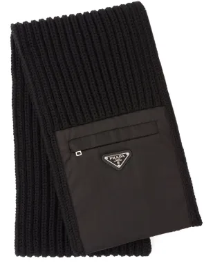 Prada 黒のシェーカー編みニットスカーフ - サムネイル1