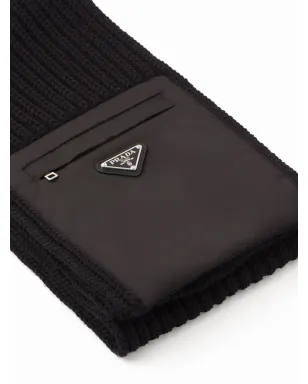 Prada 黒のシェーカー編みニットスカーフ - サムネイル3