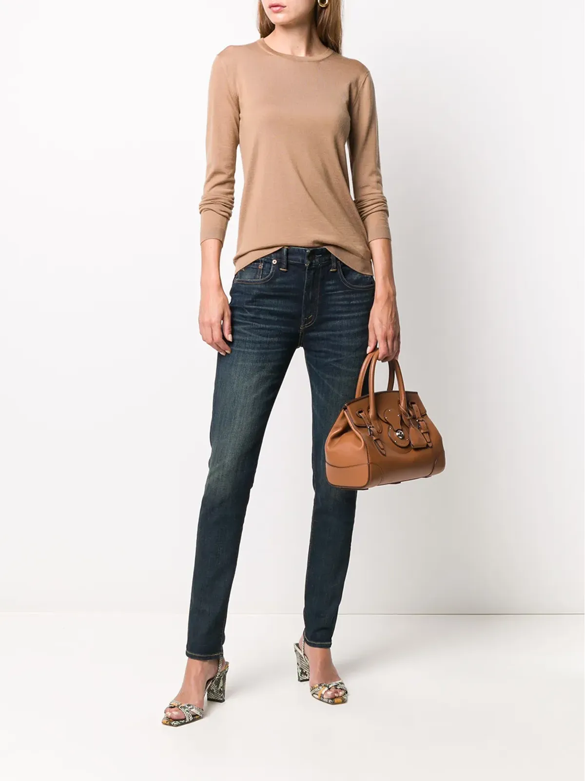 Ralph Lauren Collection CASHMERE JERSEY-LS CN-LONG SLEEVE-SWEATER - Brown - 画像2