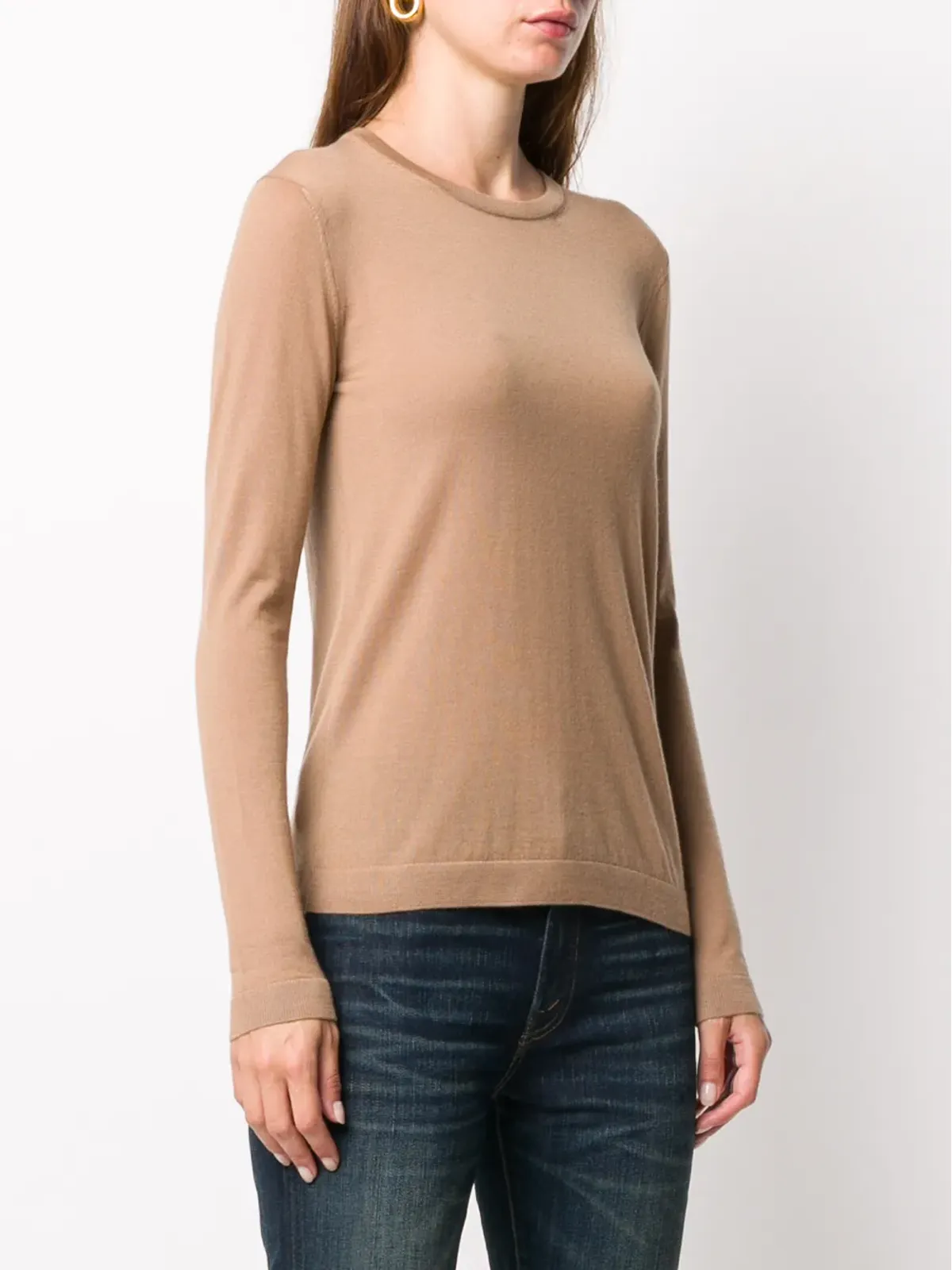 Ralph Lauren Collection CASHMERE JERSEY-LS CN-LONG SLEEVE-SWEATER - Brown - 画像3