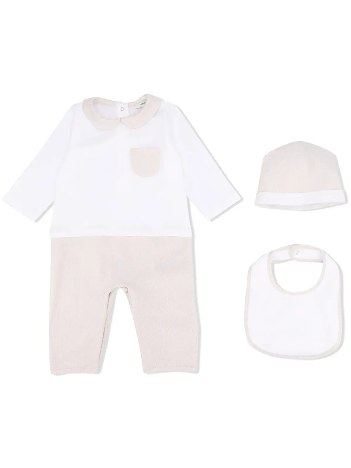 Fendi Kids FFモチーフ ロンパースセット - ホワイト - 画像1