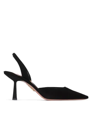 Aquazzura Maia 75mm スリングバックパンプス（ブラック） - サムネイル1
