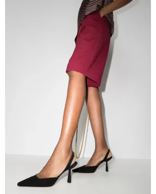 Aquazzura Maia 75mm スリングバックパンプス（ブラック） - サムネイル3