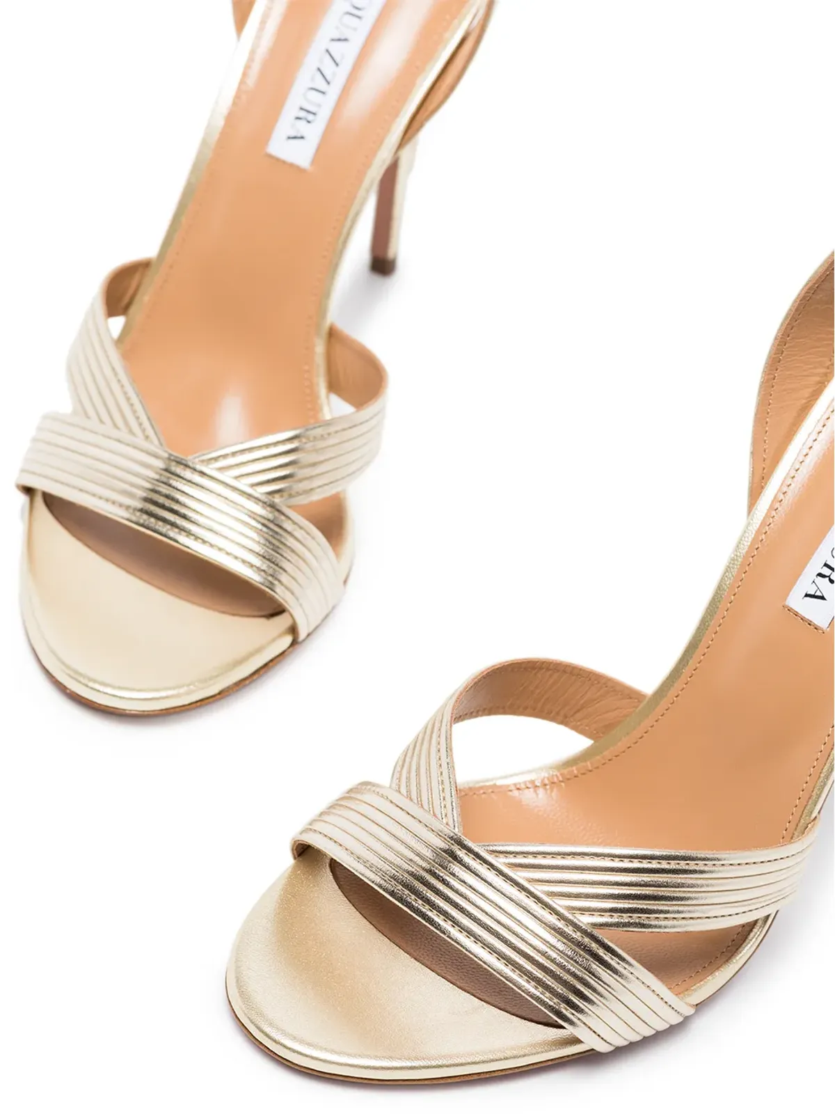Aquazzura アリ レザーサンダル ゴールド - 画像4