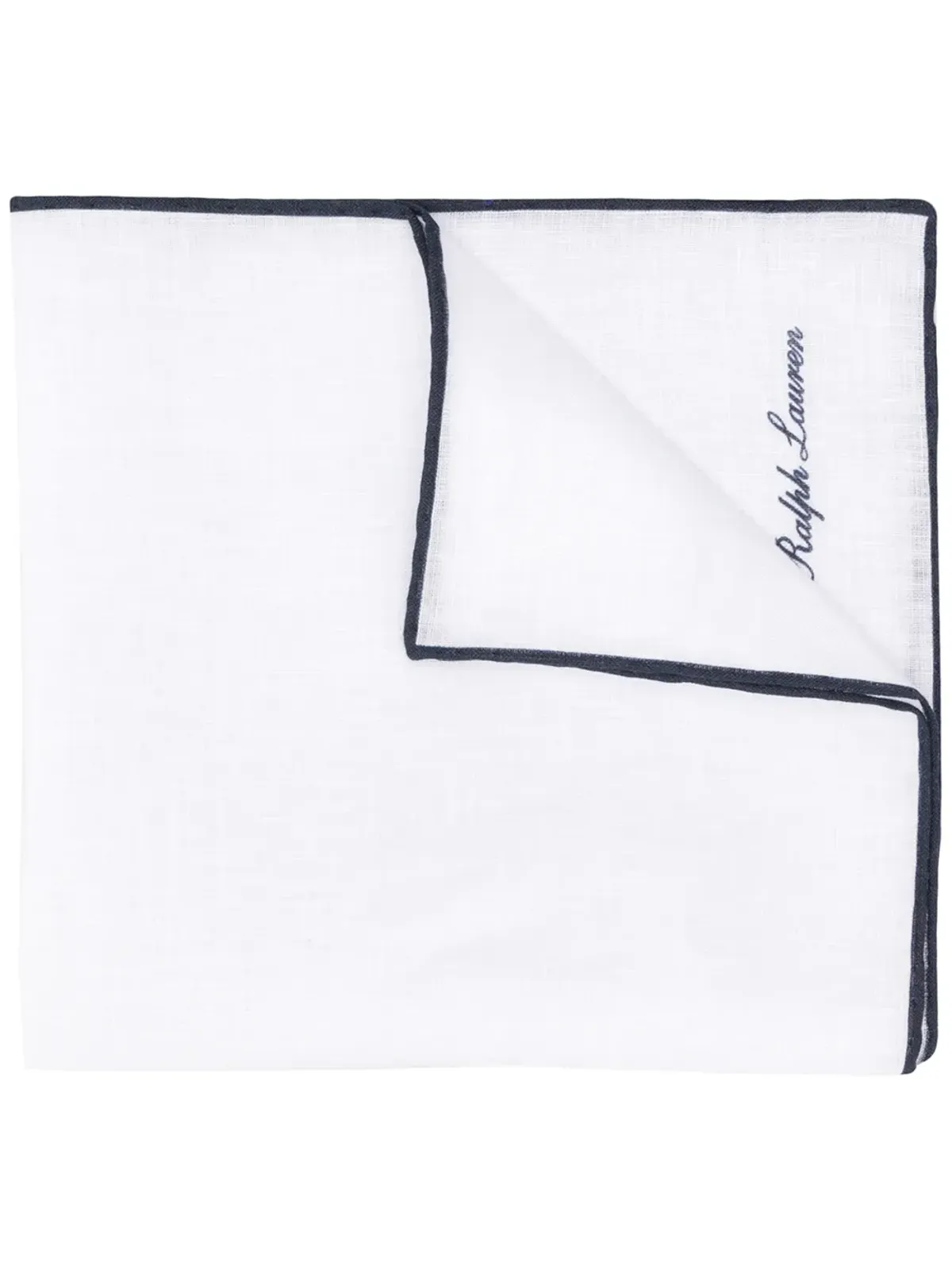Ralph Lauren Purple Label ロゴ刺繍ポケットスクエアスカーフ（ホワイト） - 画像1