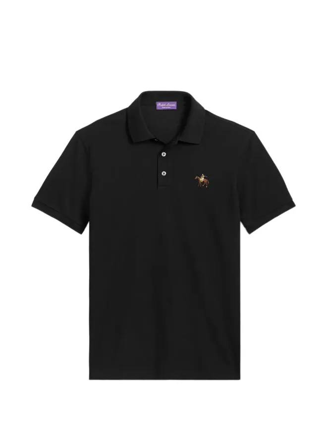 Ralph Lauren Purple Label Ralph Lauren Purple Label ロゴ刺繍ポロシャツ ブラックの商品画像