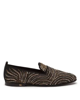 Dolce & Gabbana クリスタル装飾ベルベットスリッパ - サムネイル1