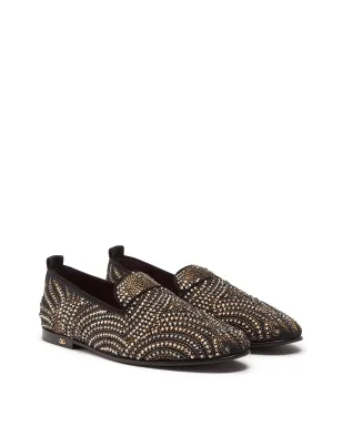 Dolce & Gabbana クリスタル装飾ベルベットスリッパ - サムネイル2