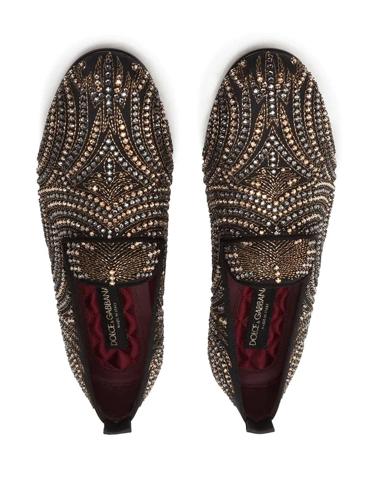 Dolce & Gabbana クリスタル装飾ベルベットスリッパ - 画像4