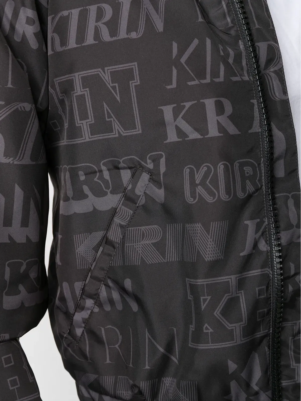 Kirin ロゴプリントのオープンバックジャケット - ブラック - 画像5