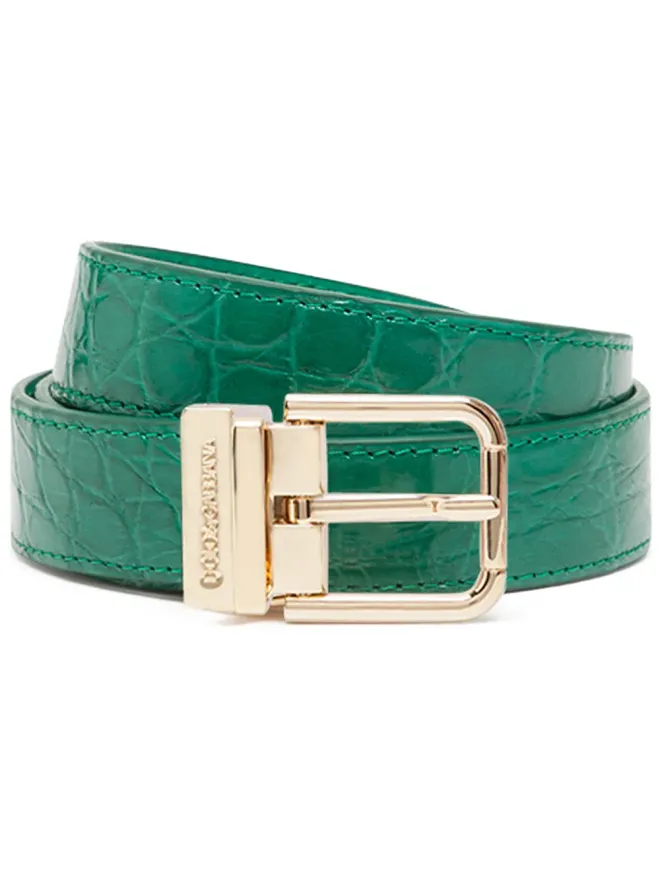 Dolce & Gabbana Dolce & Gabbana バックル付きレザーベルト（グリーン）の商品画像