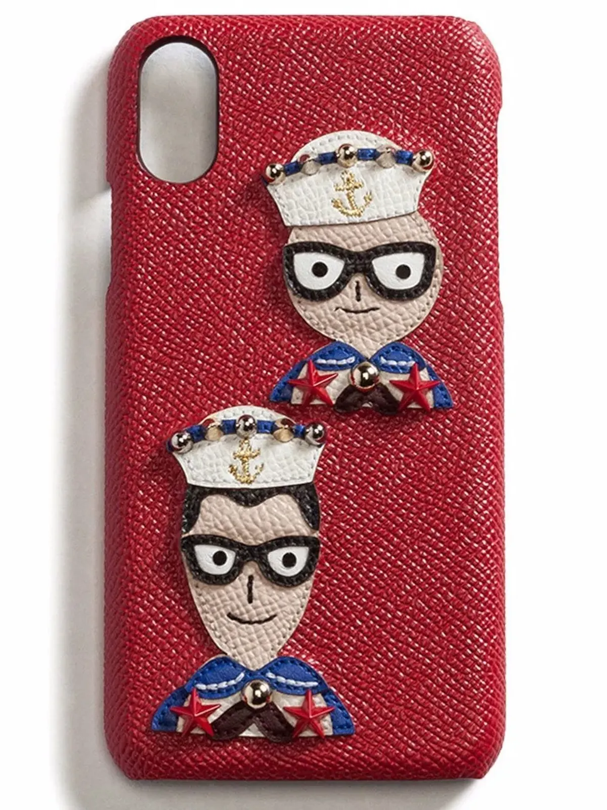 Dolce & Gabbana アップリケ付きレザー iPhone X ケース - 画像1