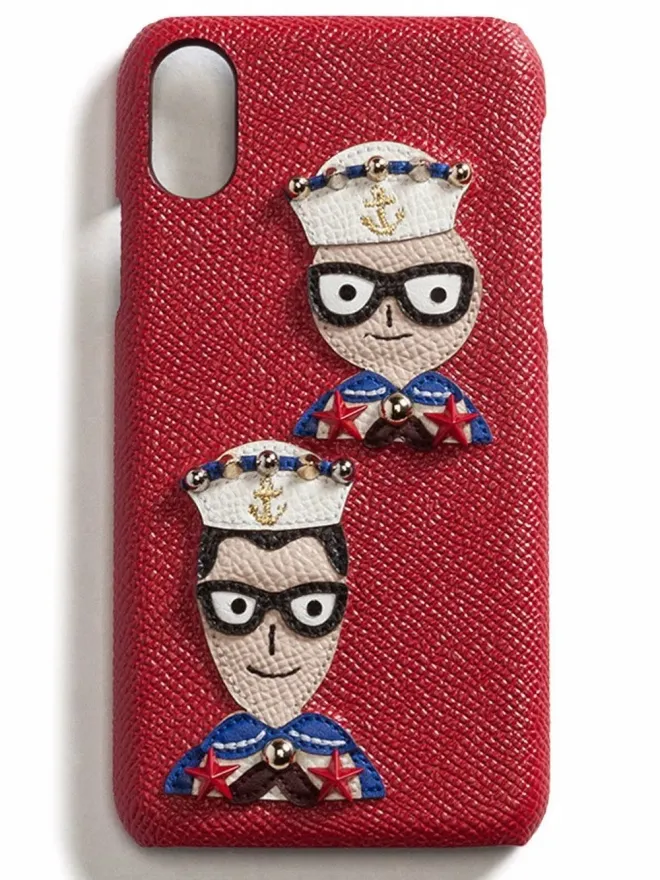 Dolce & Gabbana Dolce & Gabbana アップリケ付きレザー iPhone X ケースの商品画像