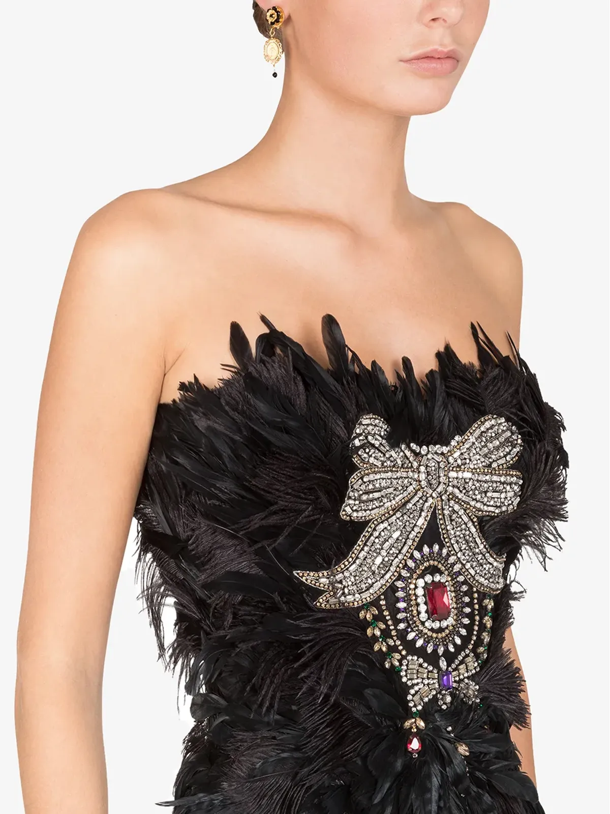 Dolce & Gabbana エンベリッシュド ストラップレス・ビスチェ - ブラック - 画像5