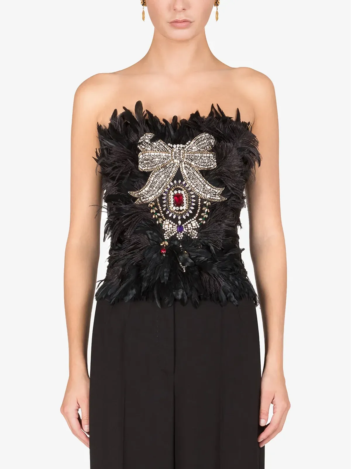 Dolce & Gabbana エンベリッシュド ストラップレス・ビスチェ - ブラック - 画像3