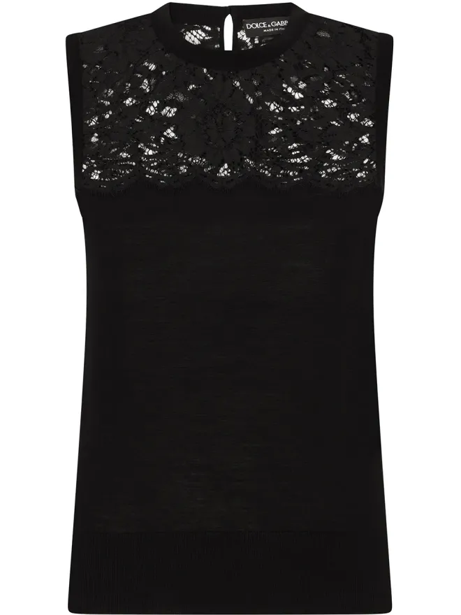 Dolce & Gabbana Dolce & Gabbana レースパネル ヴァージンウール ブラウスの商品画像