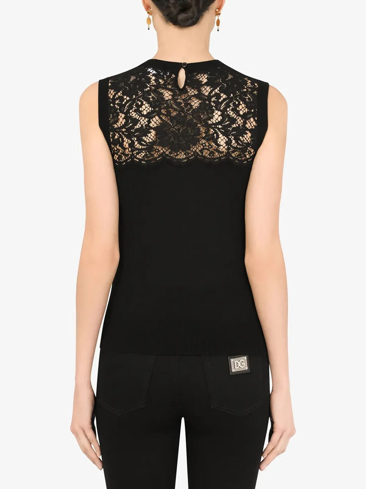 Dolce & Gabbana レースパネル ヴァージンウール ブラウス - 画像4