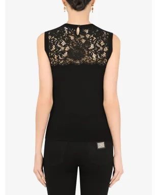 Dolce & Gabbana レースパネル ヴァージンウール ブラウス - サムネイル4