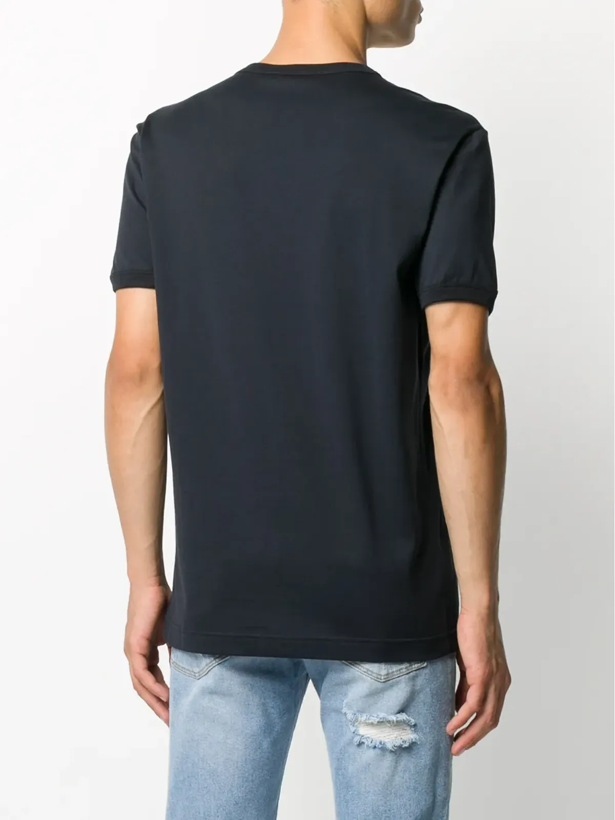 Dolce & Gabbana ロゴラベル Vネック Tシャツ - 画像4