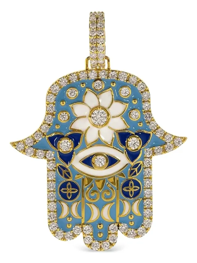 BUDDHA MAMA BUDDHA MAMA 20Kイエローゴールド大きなハムサダイヤモンドペンダントの商品画像