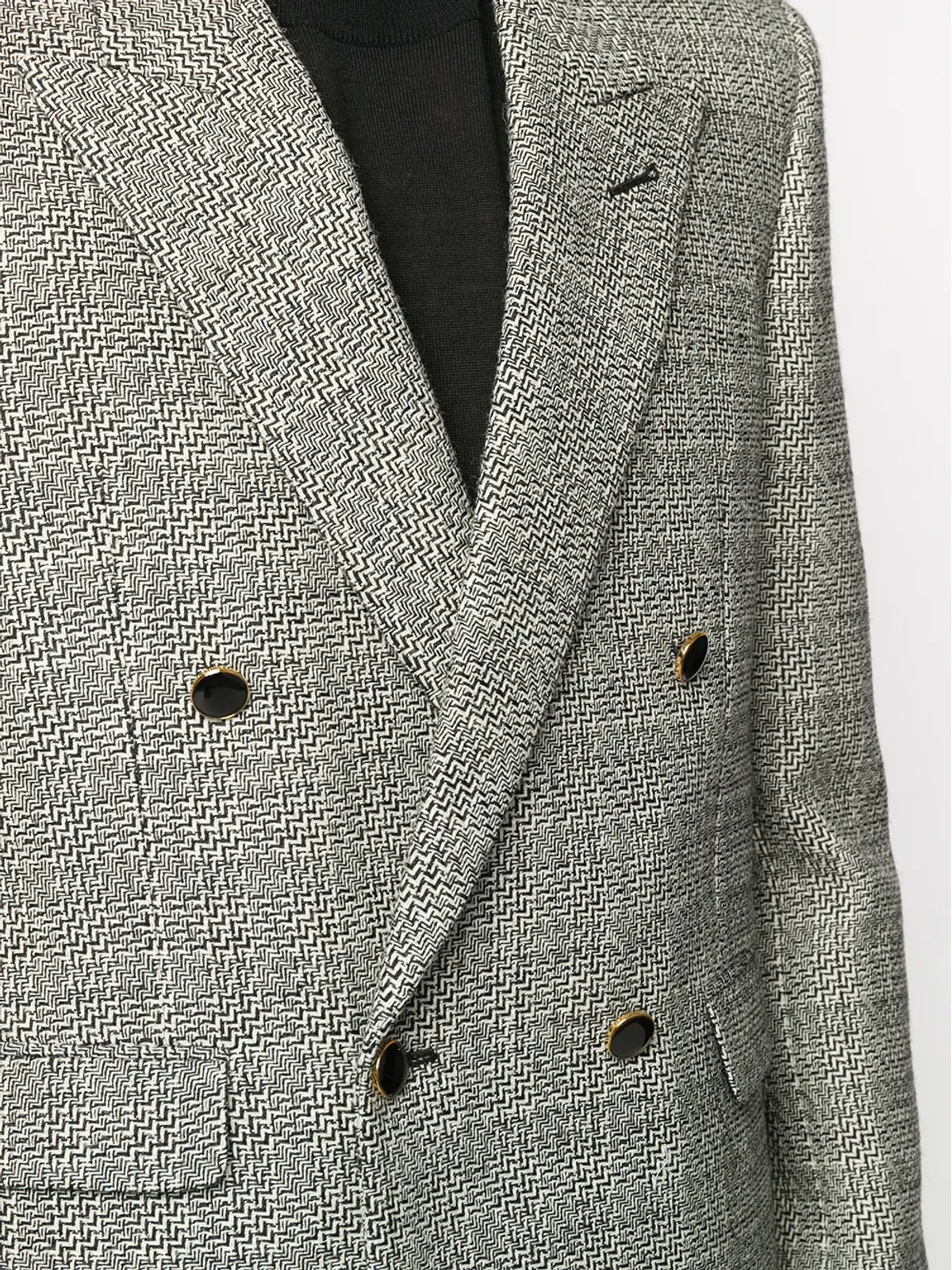 Saint Laurent デコンストラクド チェック柄 ダブルブレスト ブレザー - 画像5