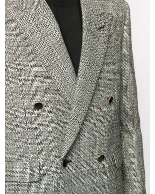 Saint Laurent デコンストラクド チェック柄 ダブルブレスト ブレザー - サムネイル5