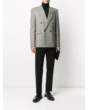 Saint Laurent デコンストラクド チェック柄 ダブルブレスト ブレザー - サムネイル2