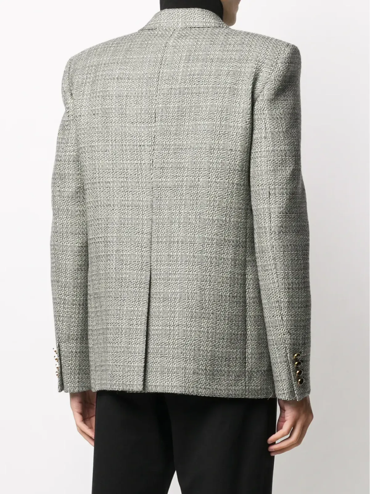 Saint Laurent デコンストラクド チェック柄 ダブルブレスト ブレザー - 画像4