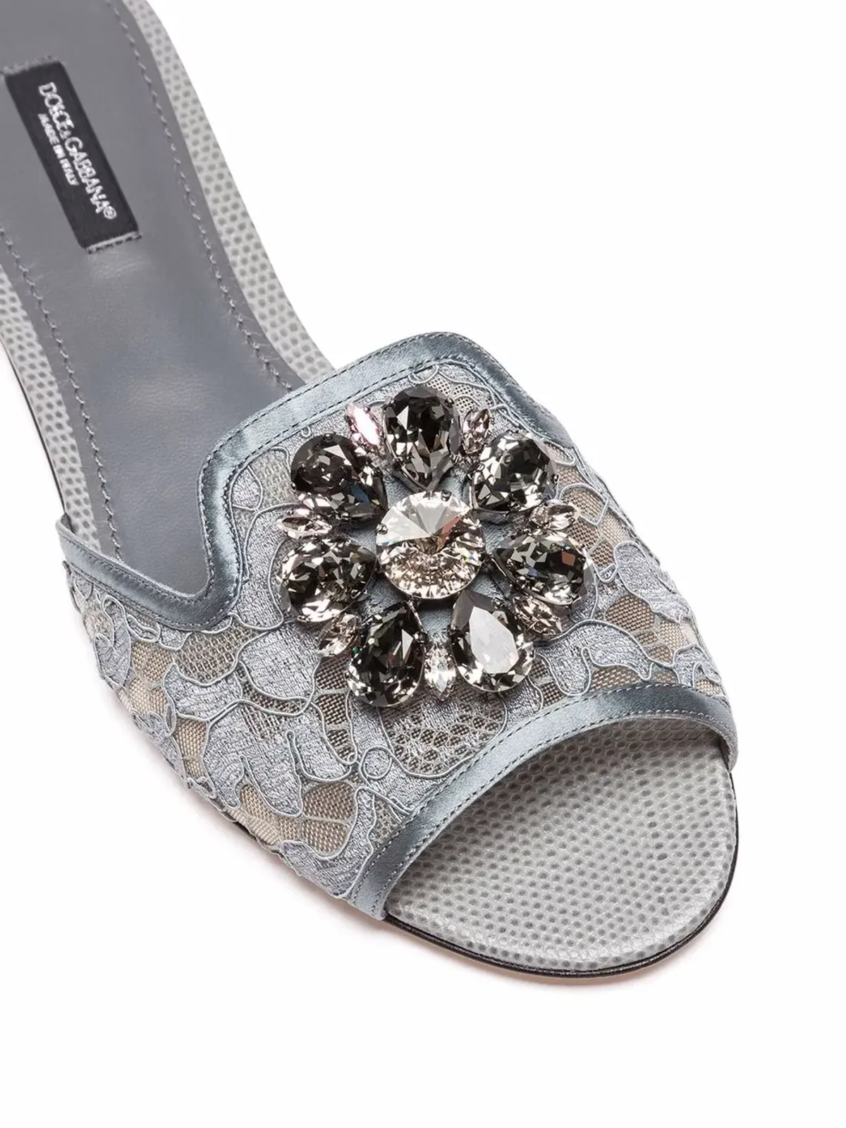 Dolce & Gabbana ビアンカ クリスタル装飾レースサンダル - 画像2