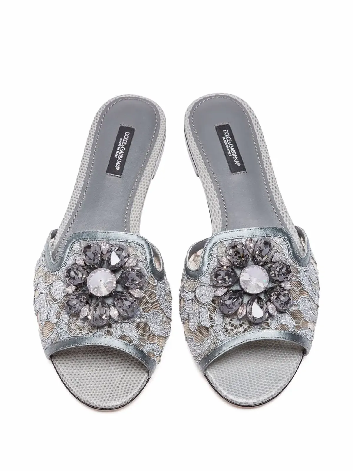 Dolce & Gabbana ビアンカ クリスタル装飾レースサンダル - 画像3