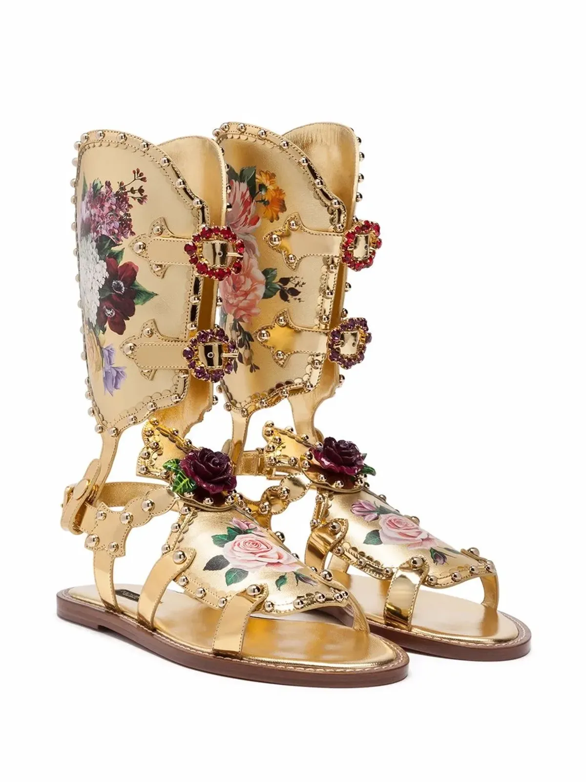 Dolce & Gabbana 花柄モチーフのグラディエーターサンダル - 画像2