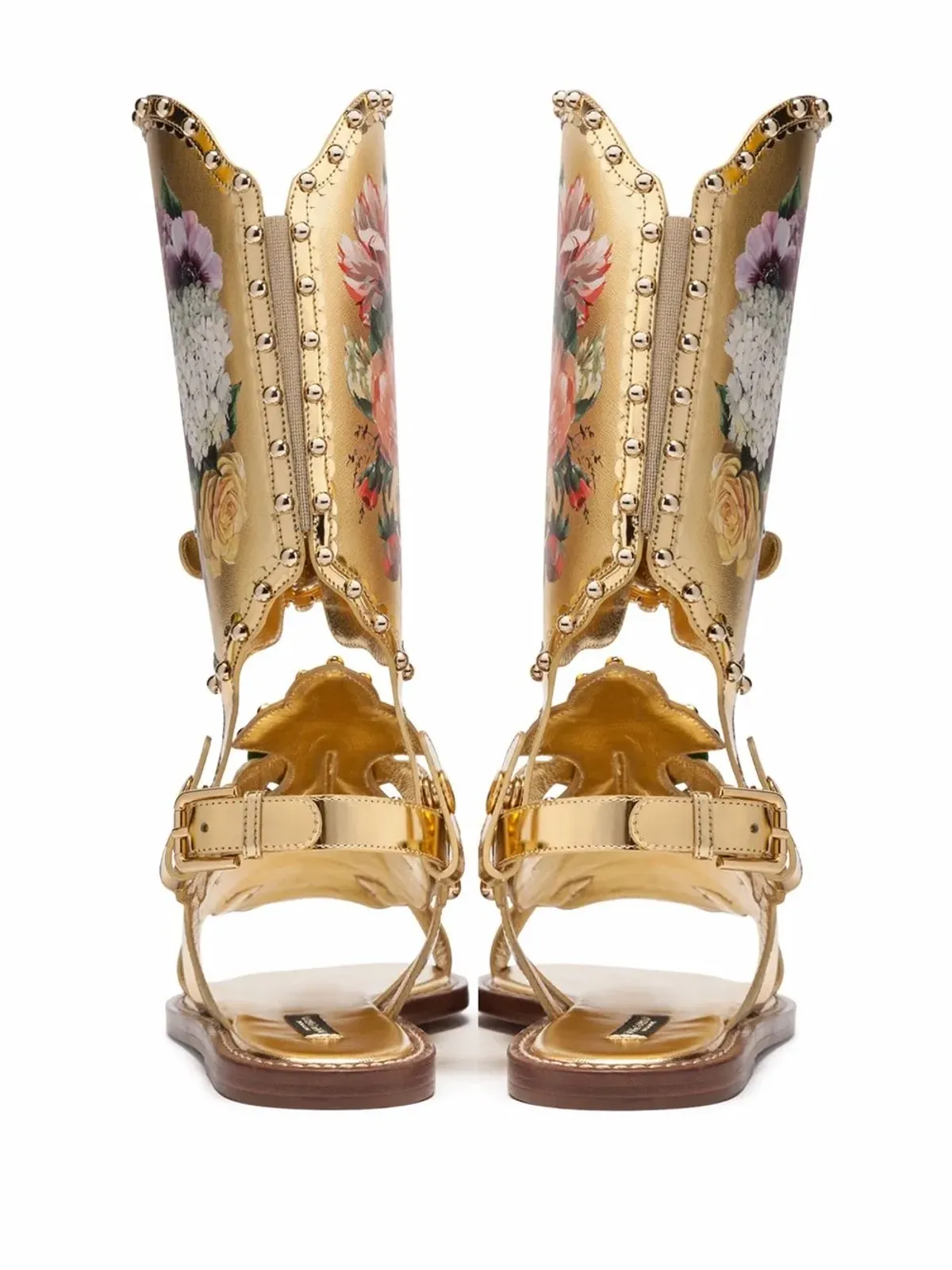 Dolce & Gabbana 花柄モチーフのグラディエーターサンダル - 画像3