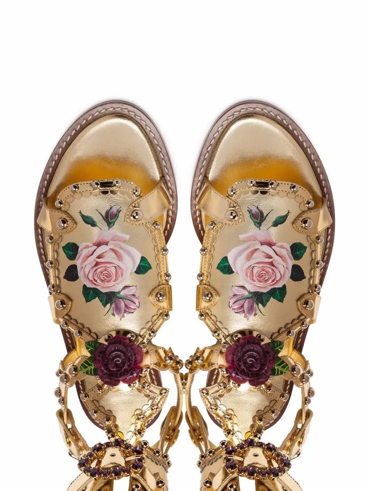 Dolce & Gabbana 花柄モチーフのグラディエーターサンダル - 画像4