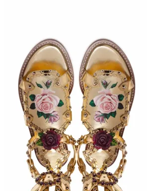 Dolce & Gabbana 花柄モチーフのグラディエーターサンダル - サムネイル4