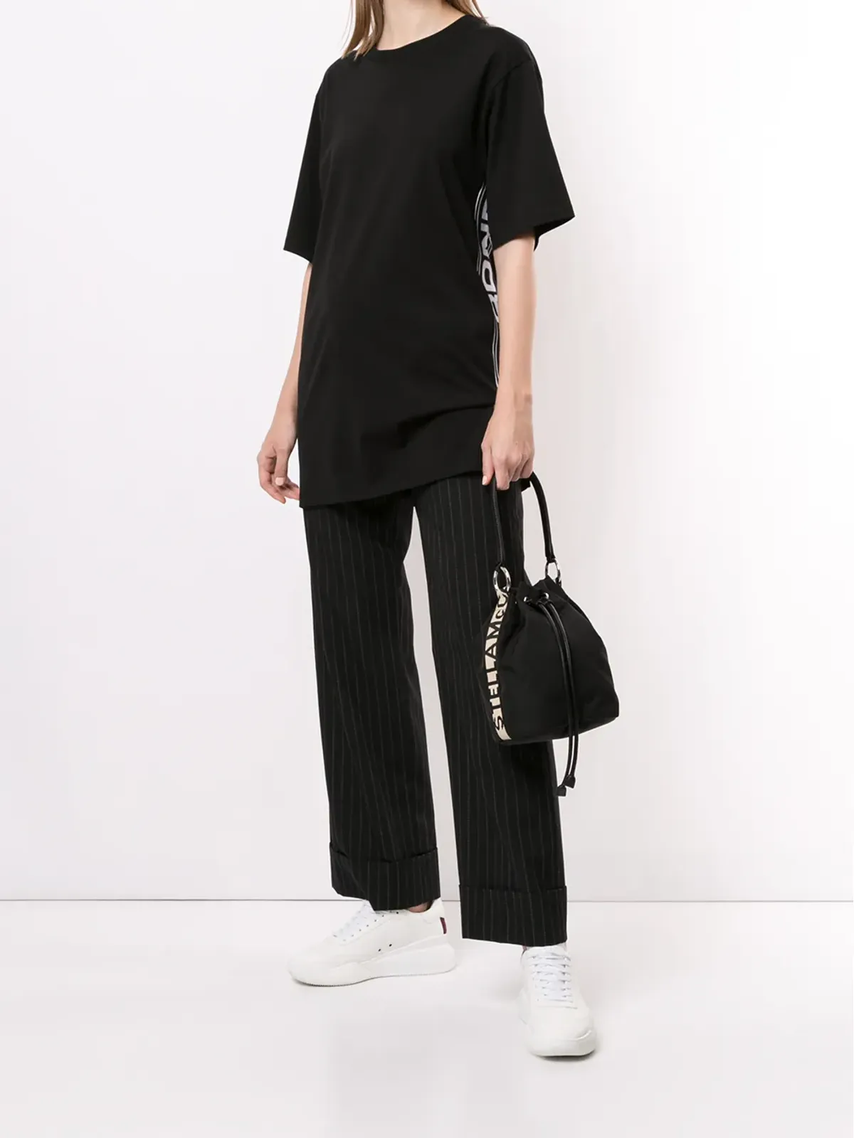 Stella McCartney ロゴストライプ オーバーサイズ Tシャツ - 画像2