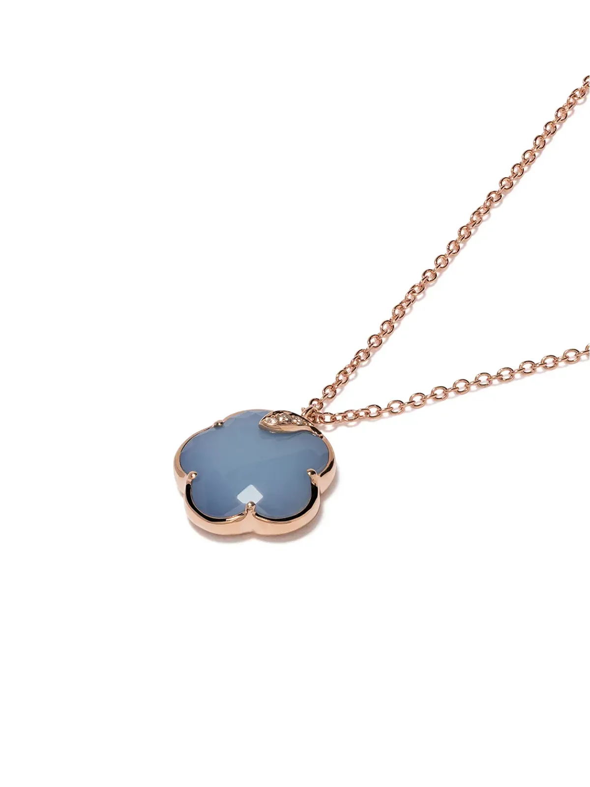 Pasquale Bruni 18kt rose gold Petit Joli white agate, lapis lazuli doublet and diamond pendant necklace - Pink - 画像3