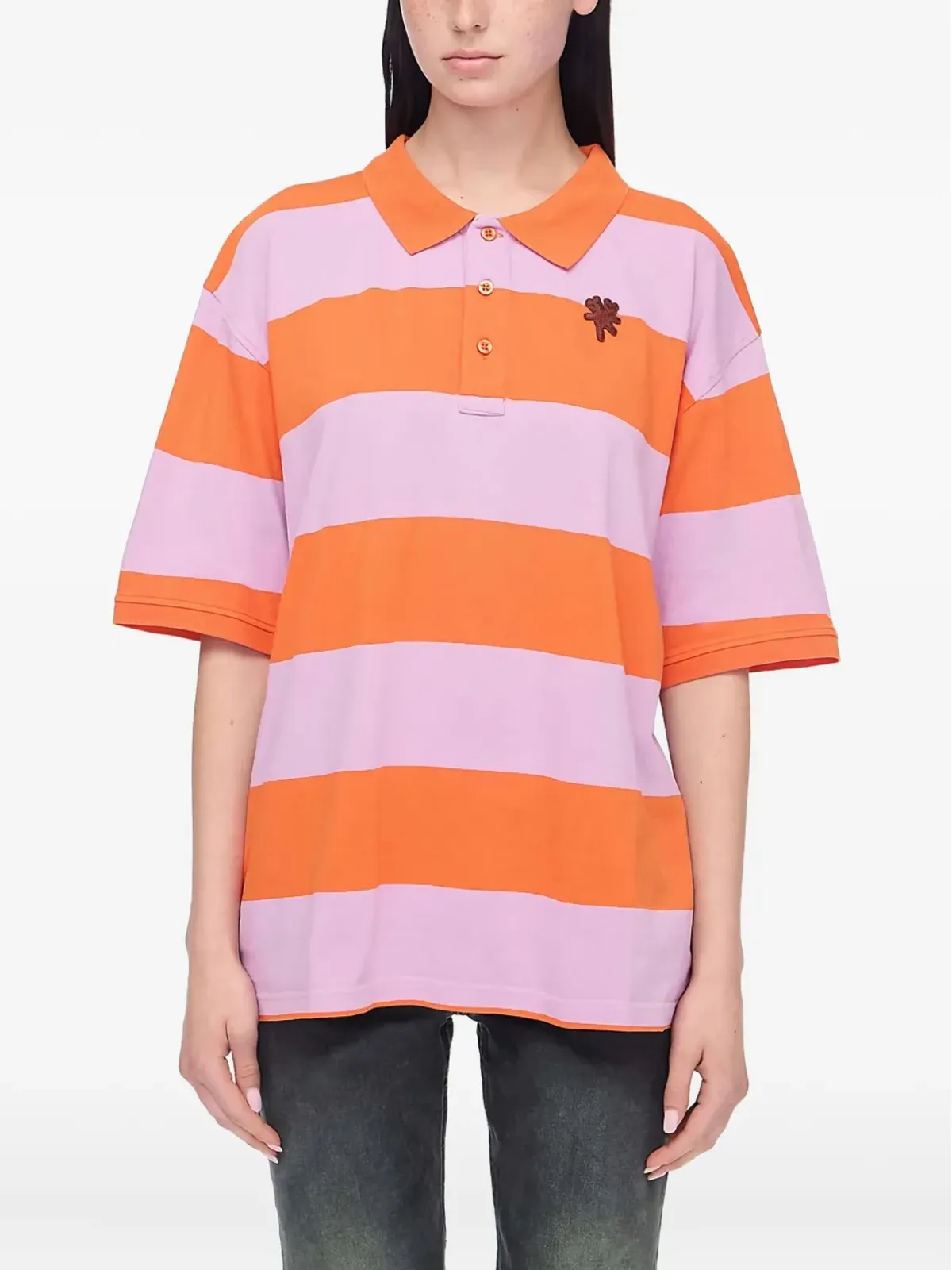 Marc Jacobs ティニー テディー ストライプ ポロトップ オレンジ - 画像1