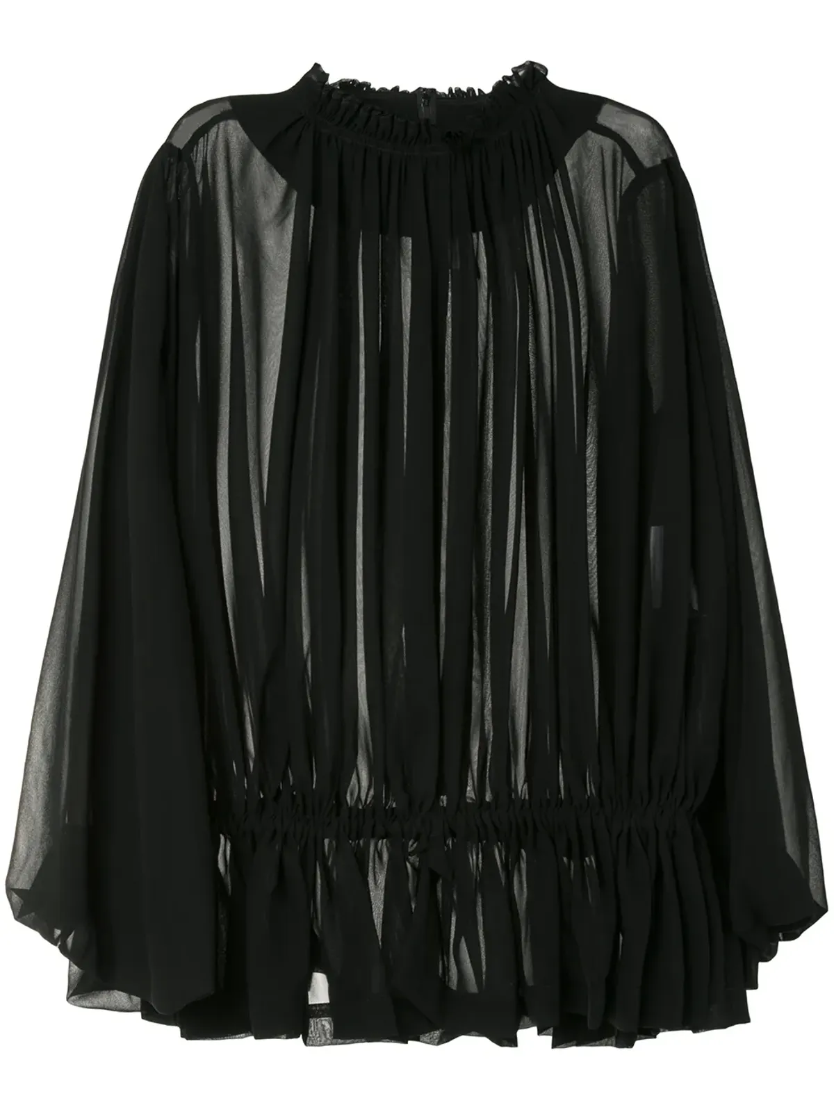 Comme Des Garçons ドレープ入りシアーブラウス - 画像1