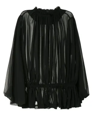 Comme Des Garçons ドレープ入りシアーブラウス - サムネイル1