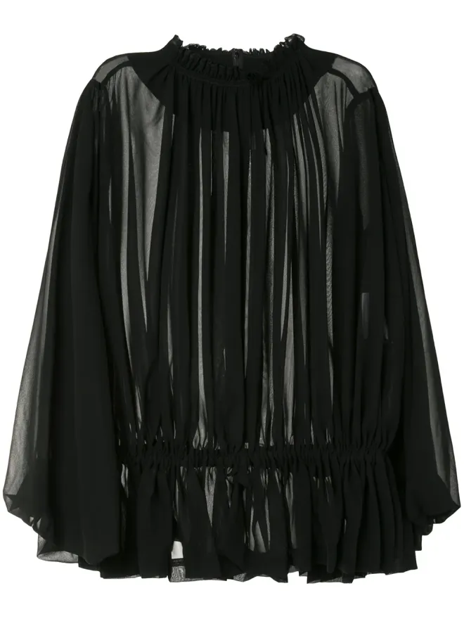 Comme des Garçons Comme Des Garçons ドレープ入りシアーブラウスの商品画像