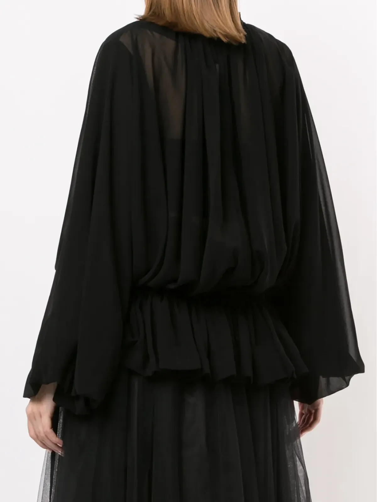 Comme Des Garçons ドレープ入りシアーブラウス - 画像4