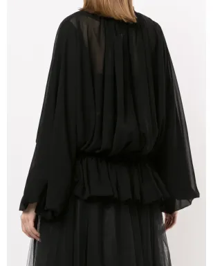 Comme Des Garçons ドレープ入りシアーブラウス - サムネイル4